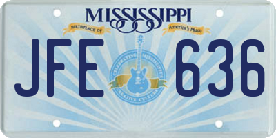 MS license plate JFE636