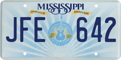 MS license plate JFE642