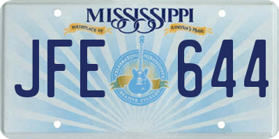 MS license plate JFE644