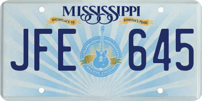 MS license plate JFE645