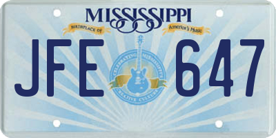 MS license plate JFE647