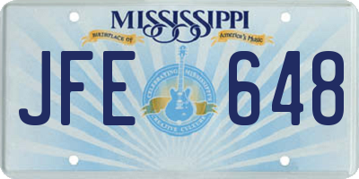 MS license plate JFE648