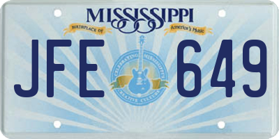 MS license plate JFE649