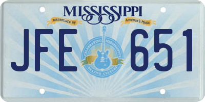 MS license plate JFE651
