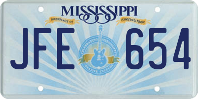 MS license plate JFE654