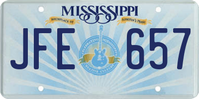 MS license plate JFE657
