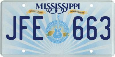 MS license plate JFE663