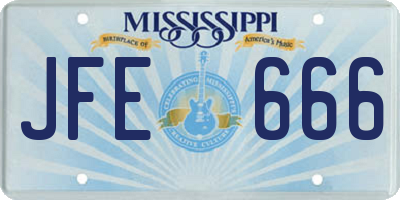 MS license plate JFE666