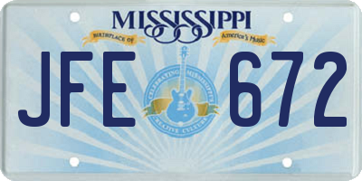 MS license plate JFE672