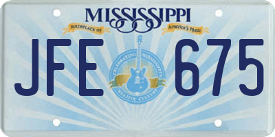 MS license plate JFE675