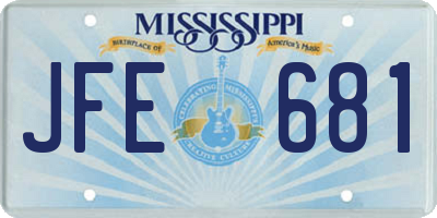 MS license plate JFE681