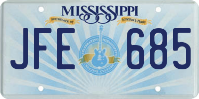 MS license plate JFE685
