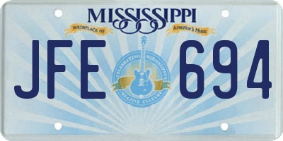 MS license plate JFE694