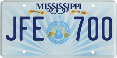 MS license plate JFE700