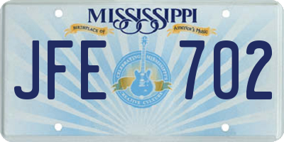 MS license plate JFE702