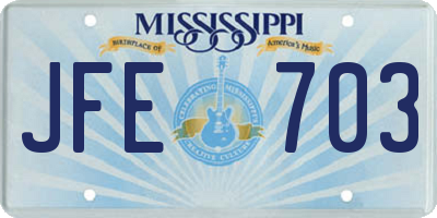 MS license plate JFE703
