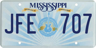 MS license plate JFE707