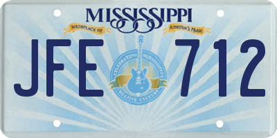 MS license plate JFE712
