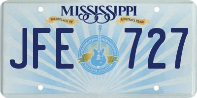 MS license plate JFE727