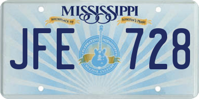 MS license plate JFE728