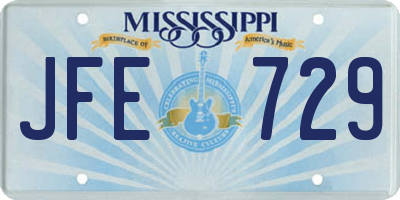 MS license plate JFE729