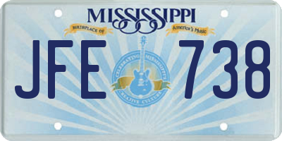 MS license plate JFE738