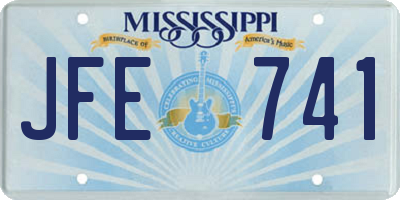 MS license plate JFE741