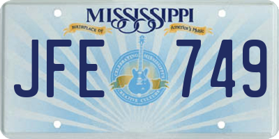 MS license plate JFE749
