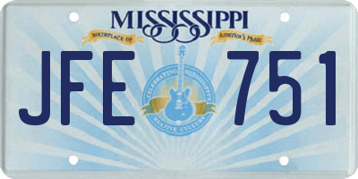 MS license plate JFE751