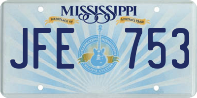MS license plate JFE753