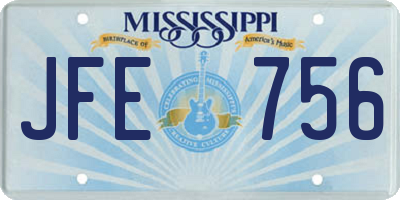 MS license plate JFE756