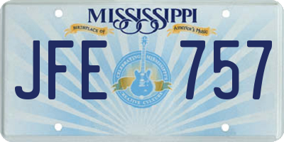 MS license plate JFE757
