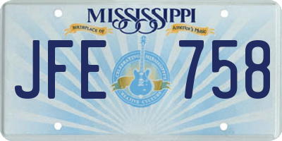 MS license plate JFE758
