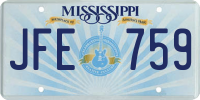 MS license plate JFE759