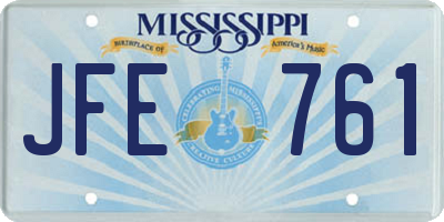 MS license plate JFE761