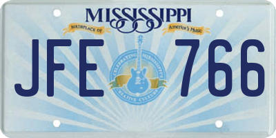 MS license plate JFE766