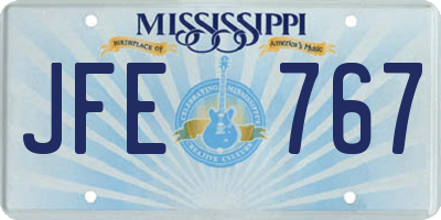 MS license plate JFE767