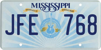 MS license plate JFE768