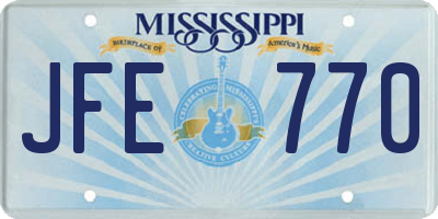 MS license plate JFE770