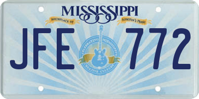 MS license plate JFE772