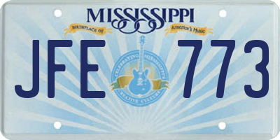 MS license plate JFE773
