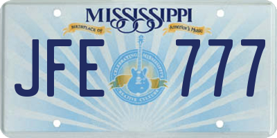 MS license plate JFE777