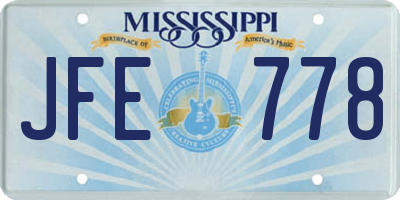 MS license plate JFE778