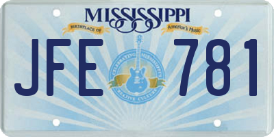 MS license plate JFE781