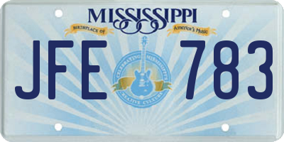 MS license plate JFE783
