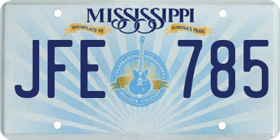 MS license plate JFE785