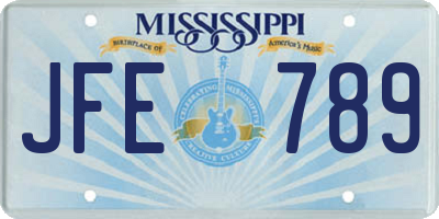 MS license plate JFE789