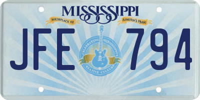 MS license plate JFE794