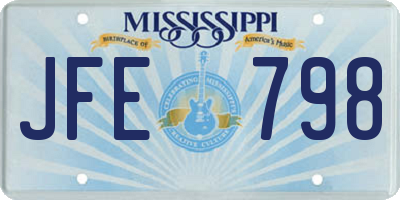 MS license plate JFE798