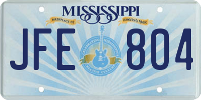 MS license plate JFE804